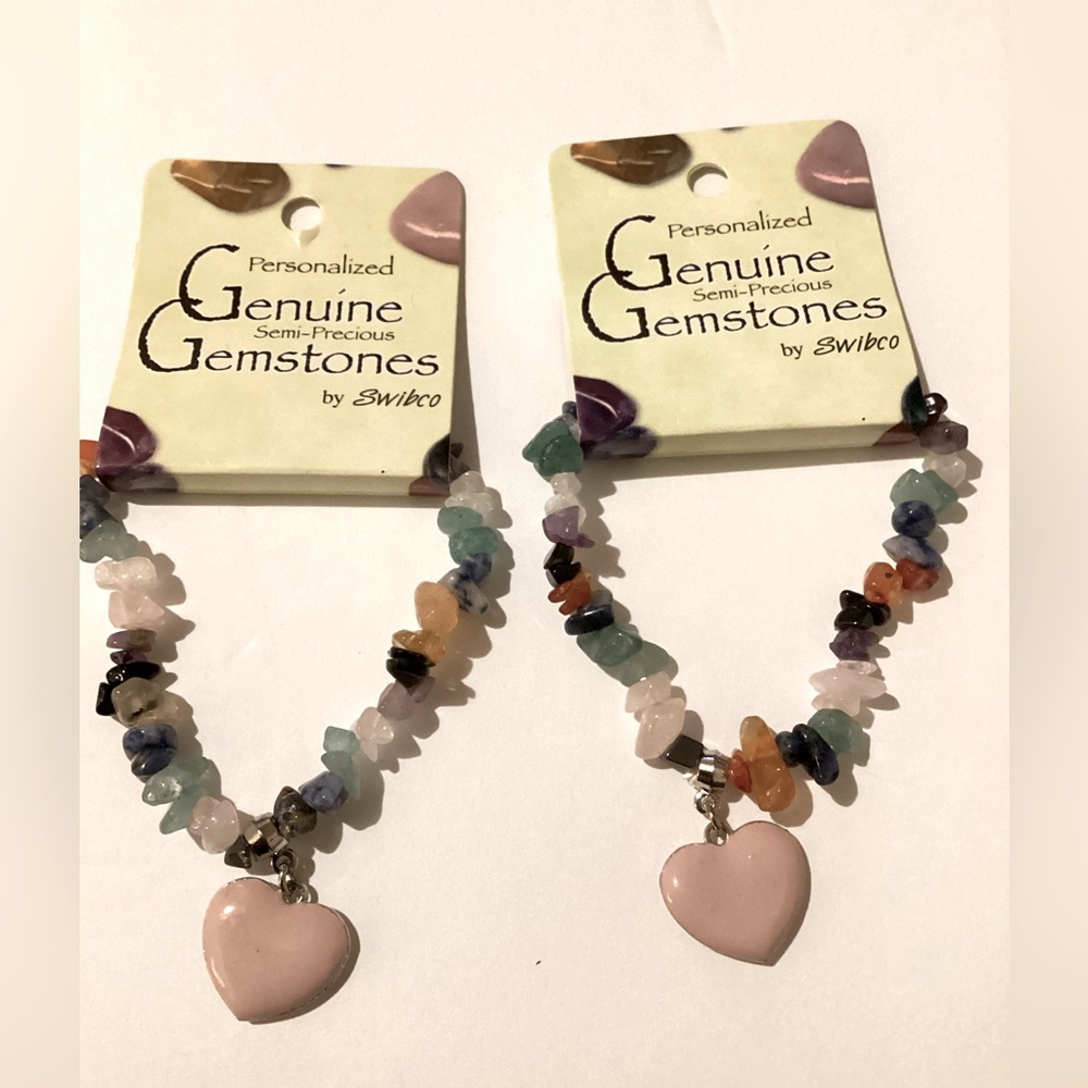 Swibco Personalized Genuine Semi-Precious Gemstone stretch Bracelet